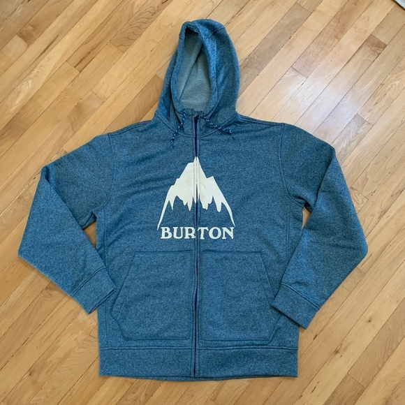 EUC Burton Heather Blue Mens Hoodie Sweatshirt Size Medium - Picture 1 of 6
